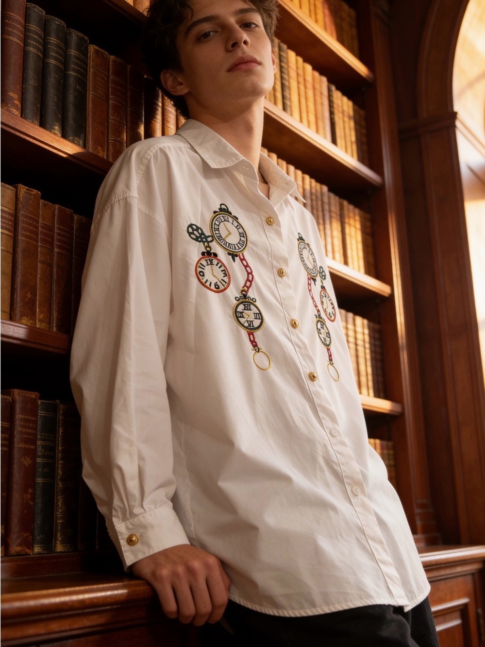 Bechamel clock/ pocket watch embroidered. Steampunk Unique top 80s Vintage